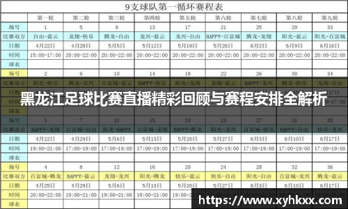 黑龙江足球比赛直播精彩回顾与赛程安排全解析